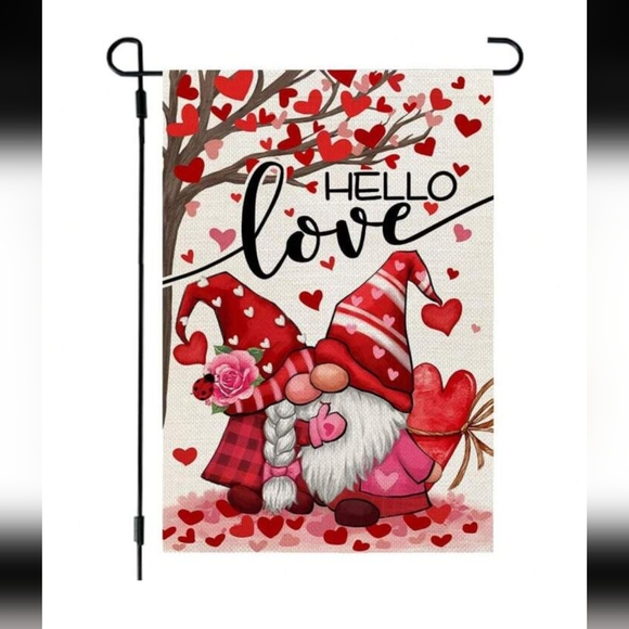 None Other - 2/$12 - Valentine's Day Love Gnome Garden Flag